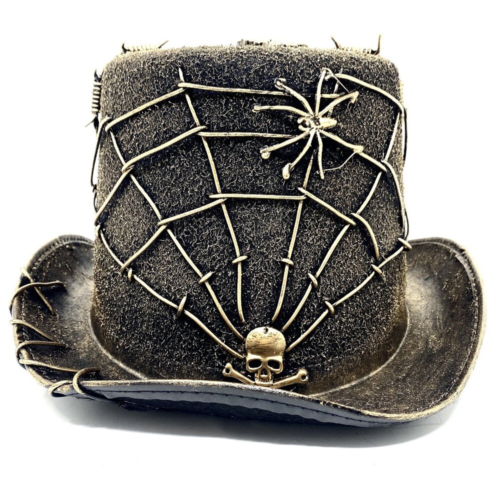 Steampunk Top Hat Metallic Scientist Time Traveler Halloween Costume Cosplay Hat